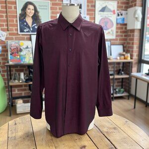 Calvin Klein Mens Maroon Slim Fit Non Iron Dress Shirt Modern Workwear Essential